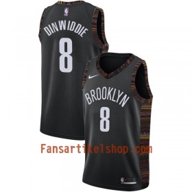 Brooklyn Nets Trikot Spencer Dinwiddie 8 2018-19 Nike City Edition Schwarz Swingman - Herren
